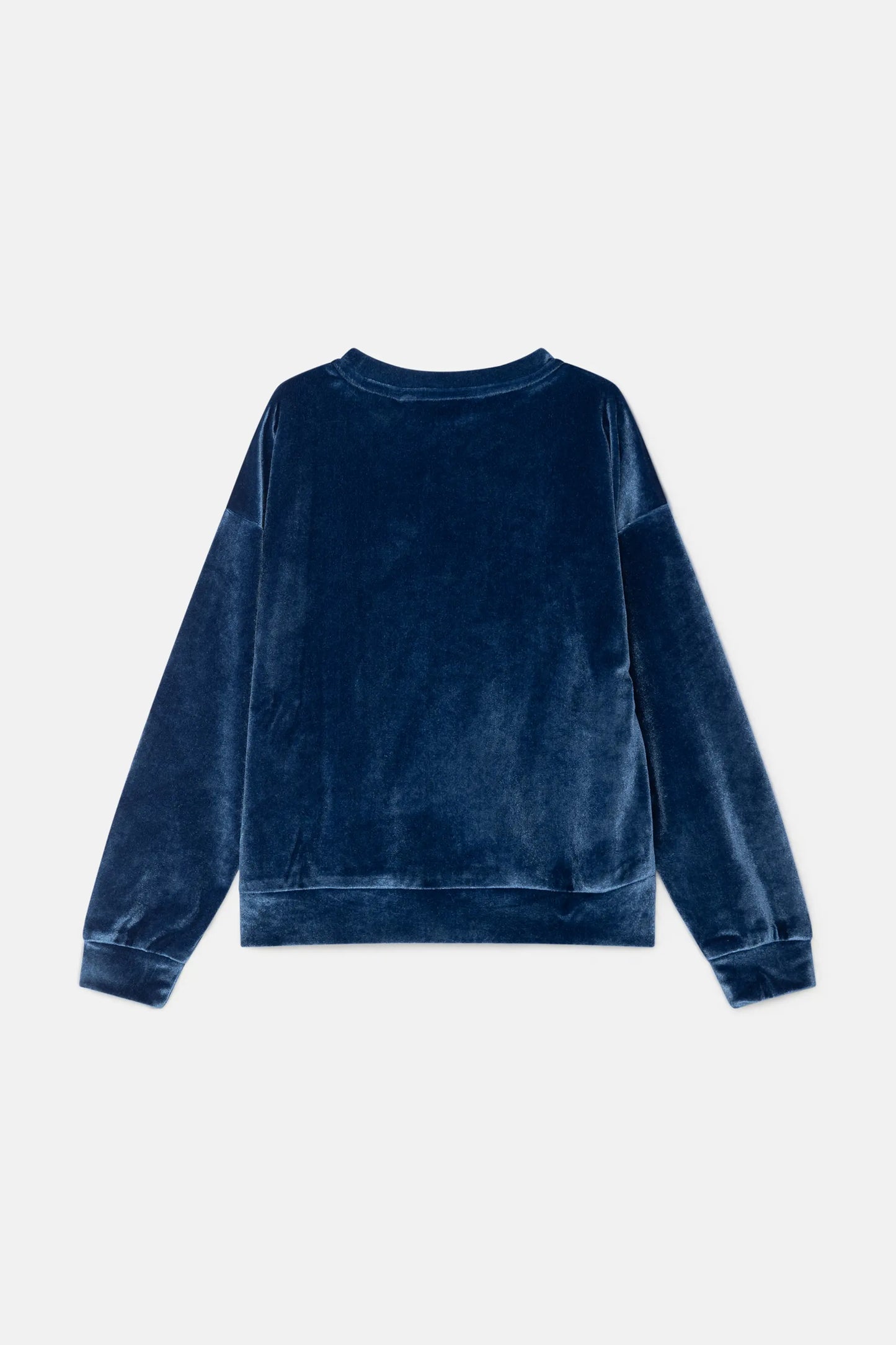 Unisex sweatshirt in blue velvet