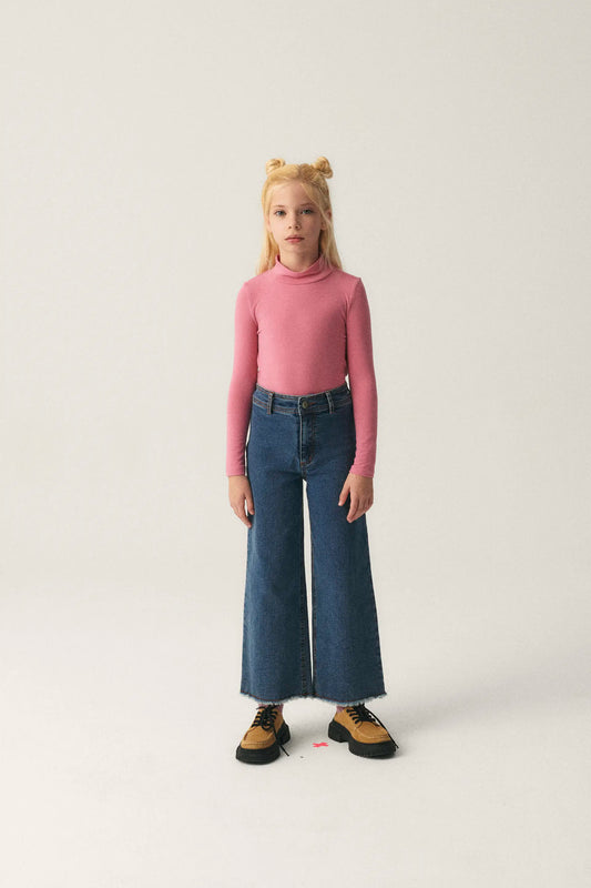 Girl's top with pink turtleneck