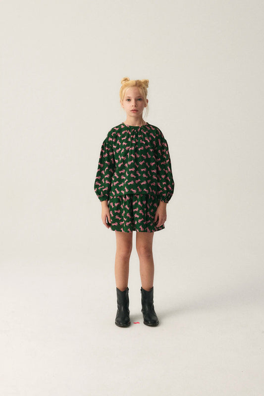 Girl's top with long sleeves and rabbit print