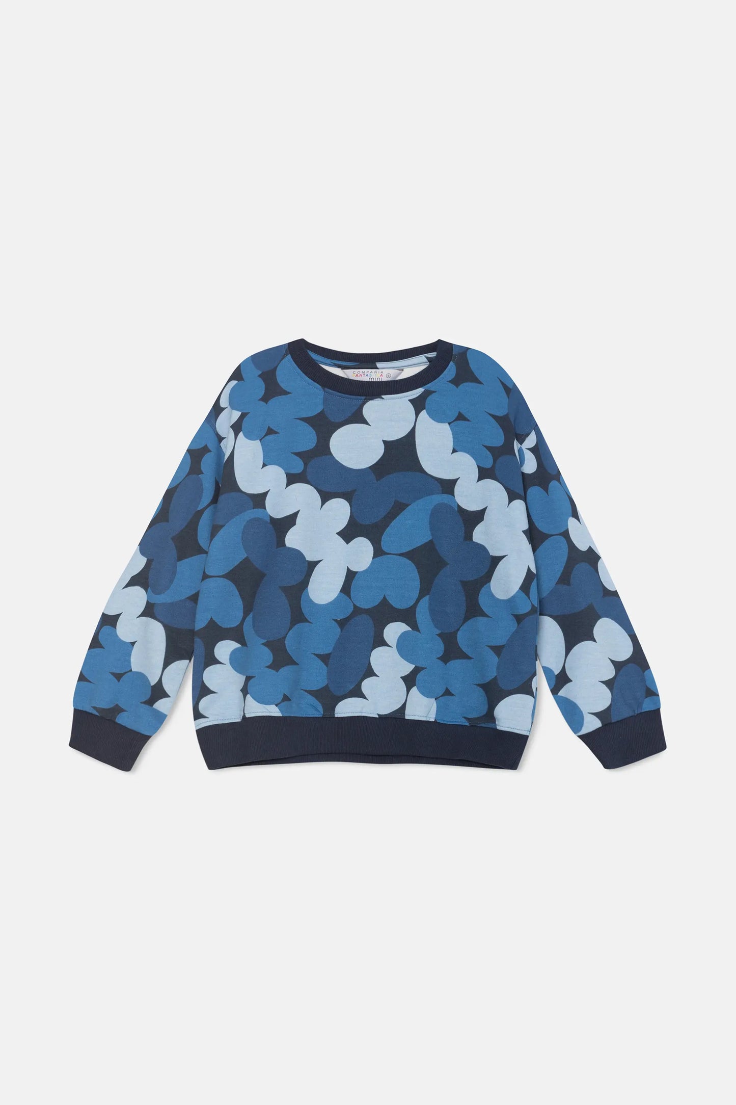 Unisex Blue Abstract Print Plush Sweatshirt