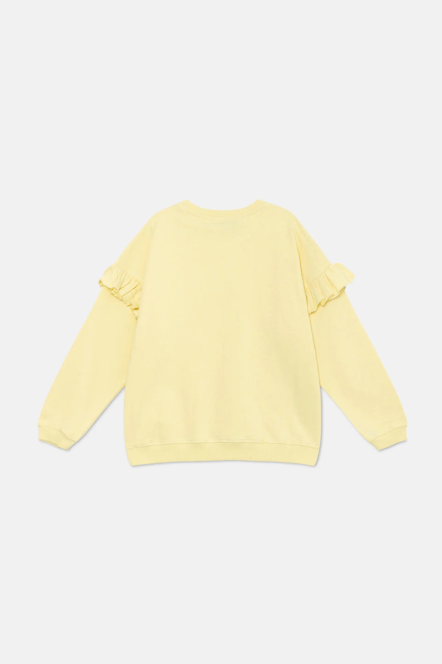 Unisex oversized sweatshirt with yellow ruffles