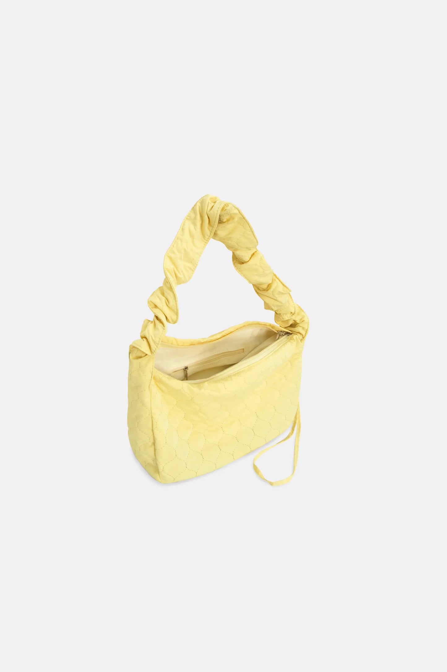 Yellow quilted shoulder bag