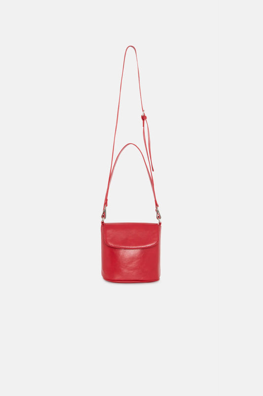 Red flap shoulder bag