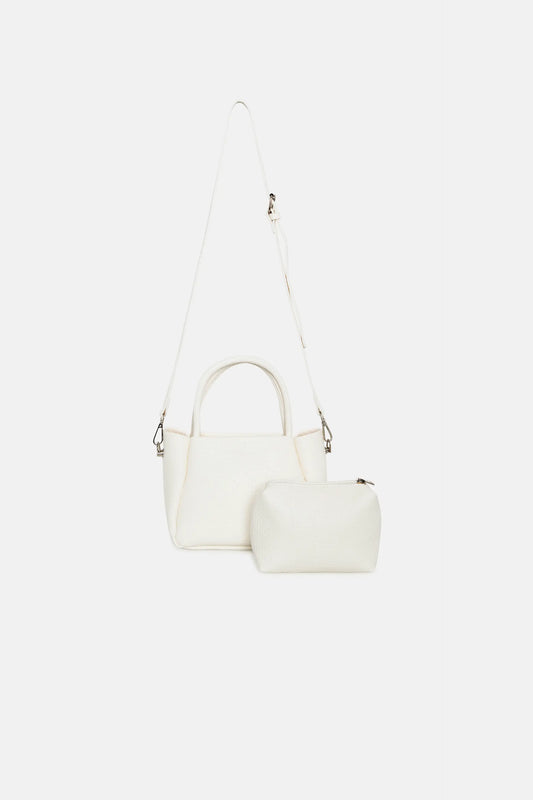 Mini borsa shopper bianca