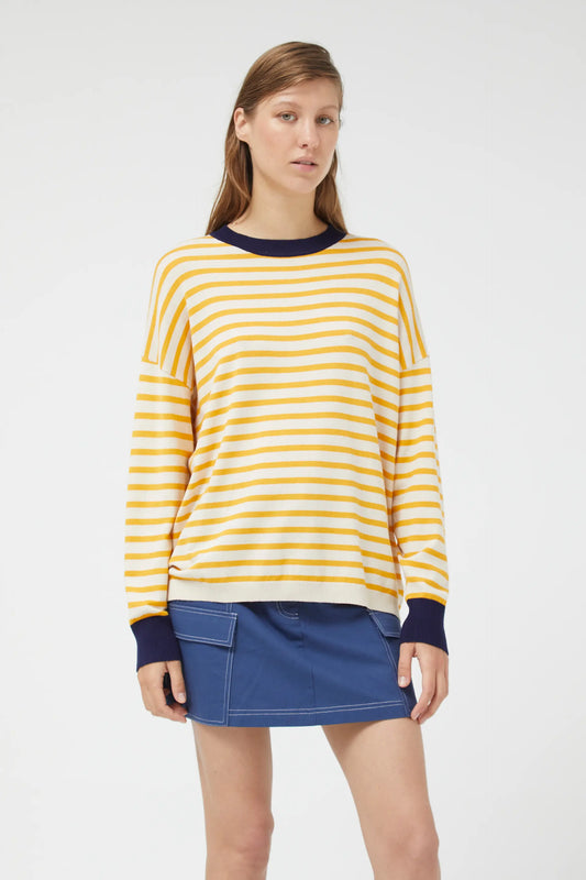 Yellow striped oversized sweater