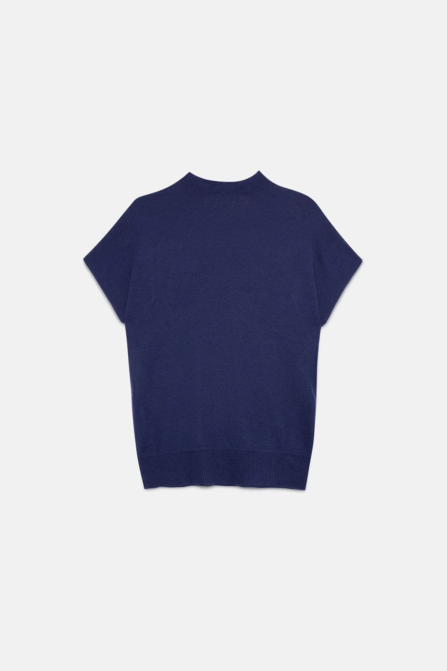 Navy blue short sleeve sweater