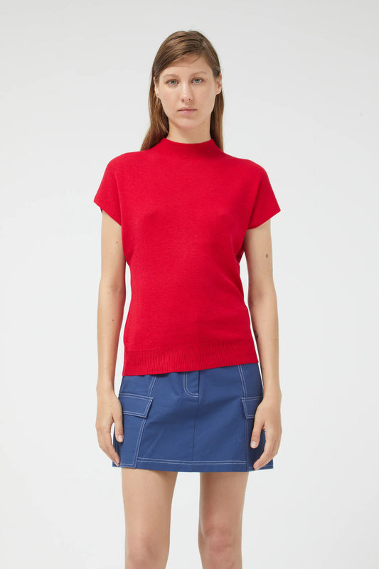 Red short sleeve sweater