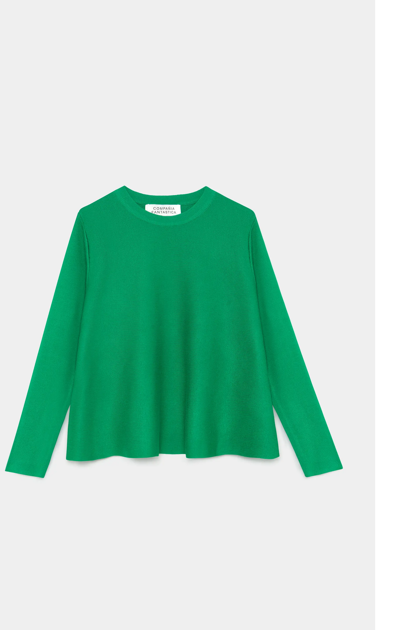 Maglione verde svasato in maglia