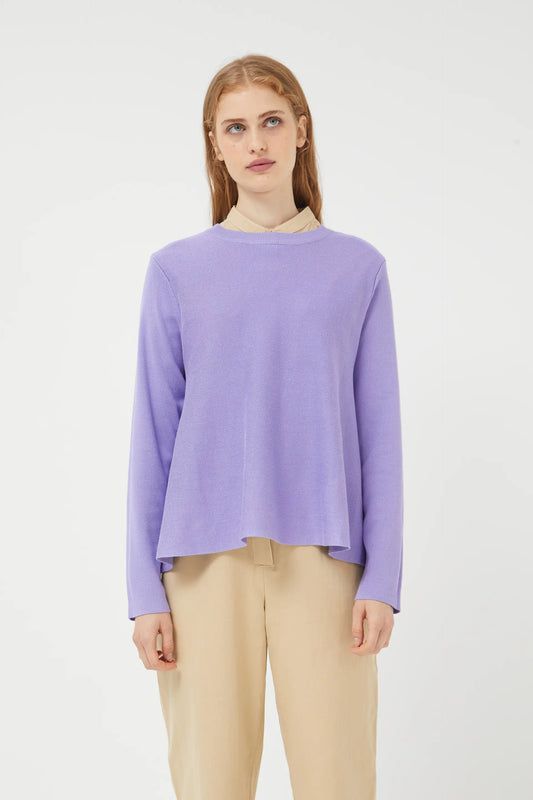 Lilac flared knit sweater