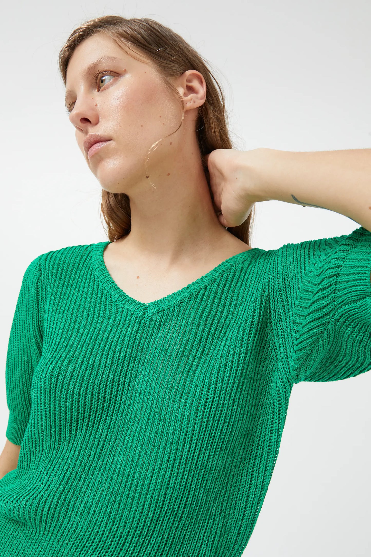 Jersey cuello pico verde