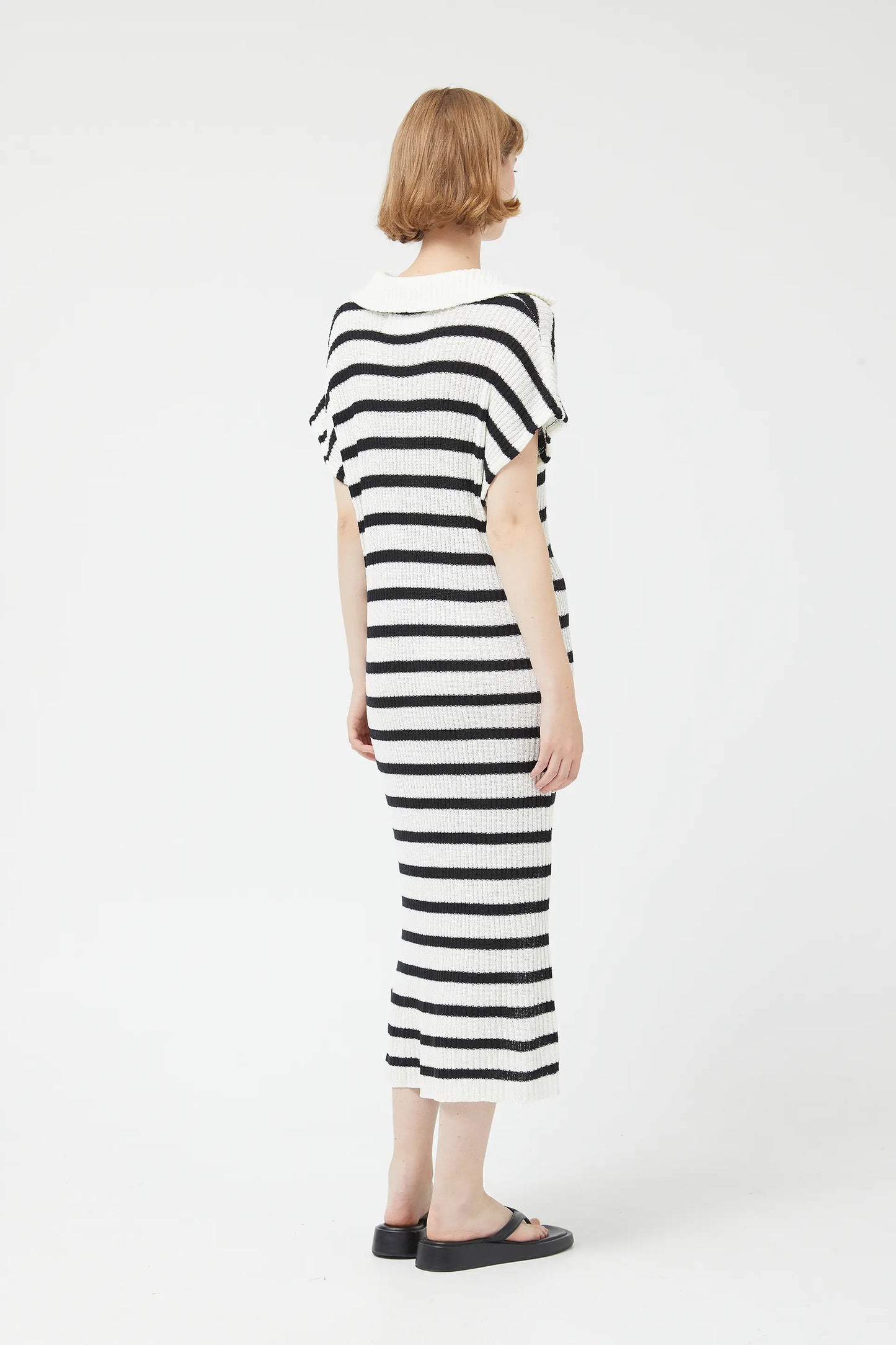 Long black striped dress