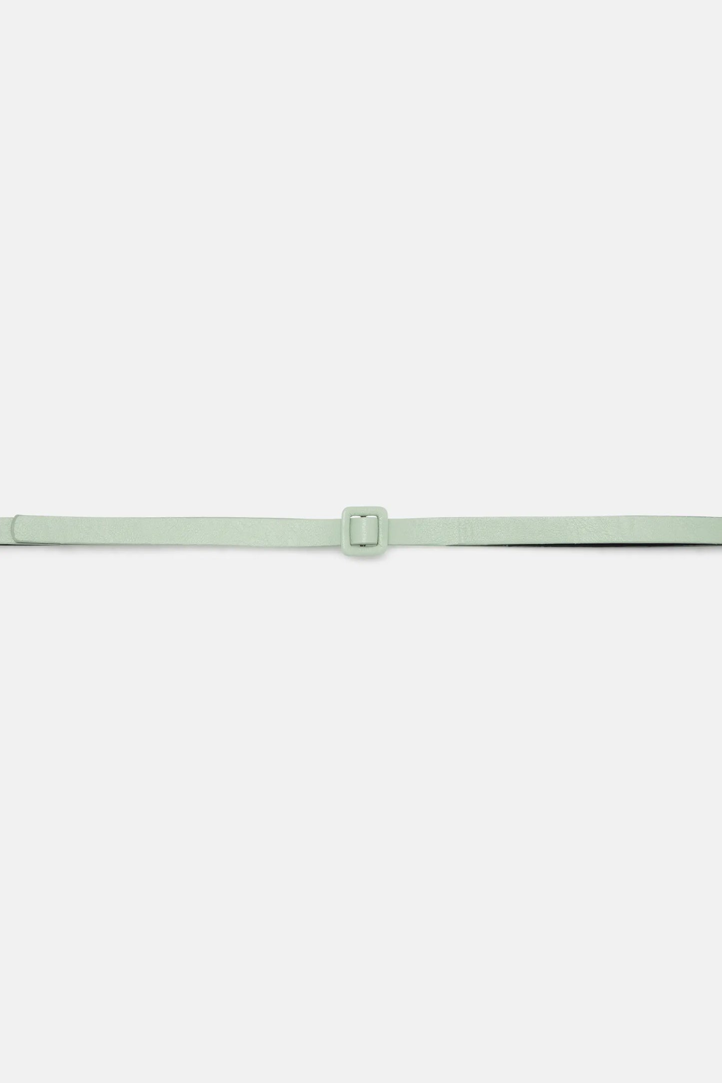Thin green square buckle belt
