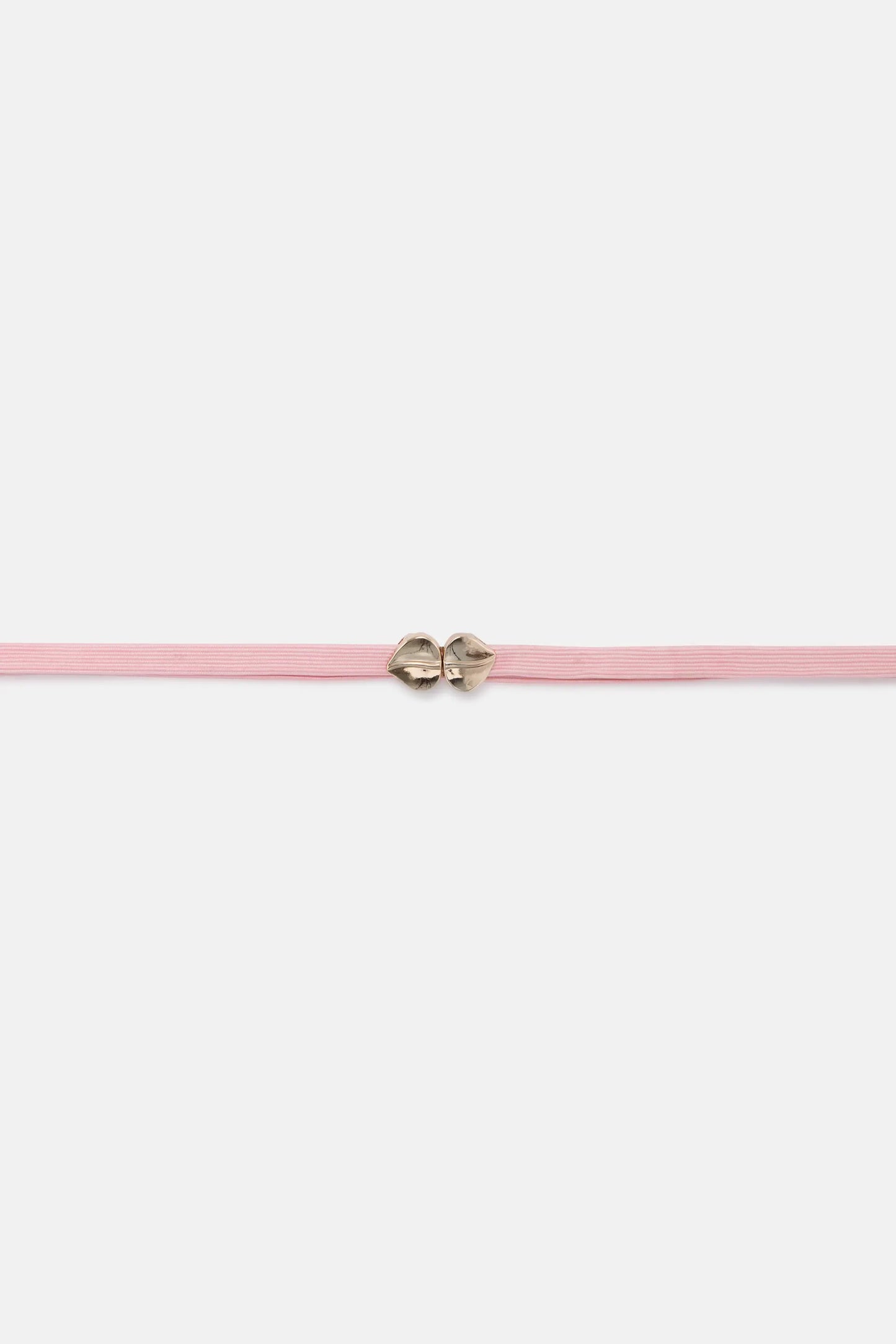 Cintura sottile con fibbia a foglia rosa