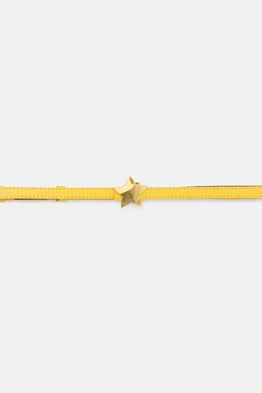 Cintura sottile con fibbia a stella gialla