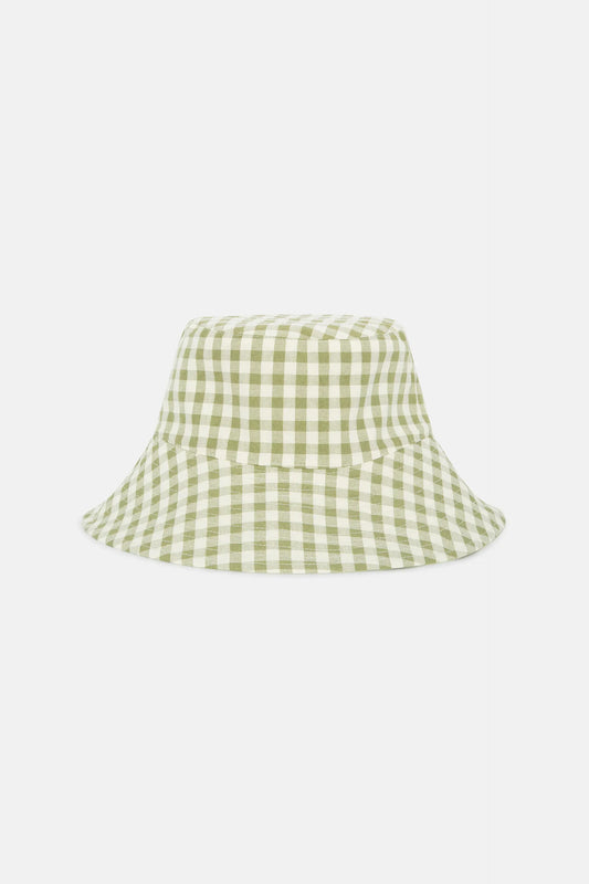 Green gingham reversible hat