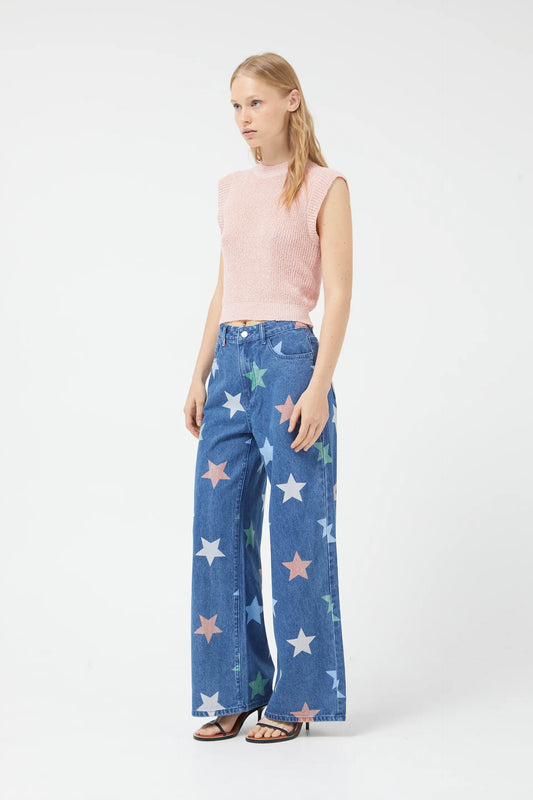 Jeans con stampa stelle