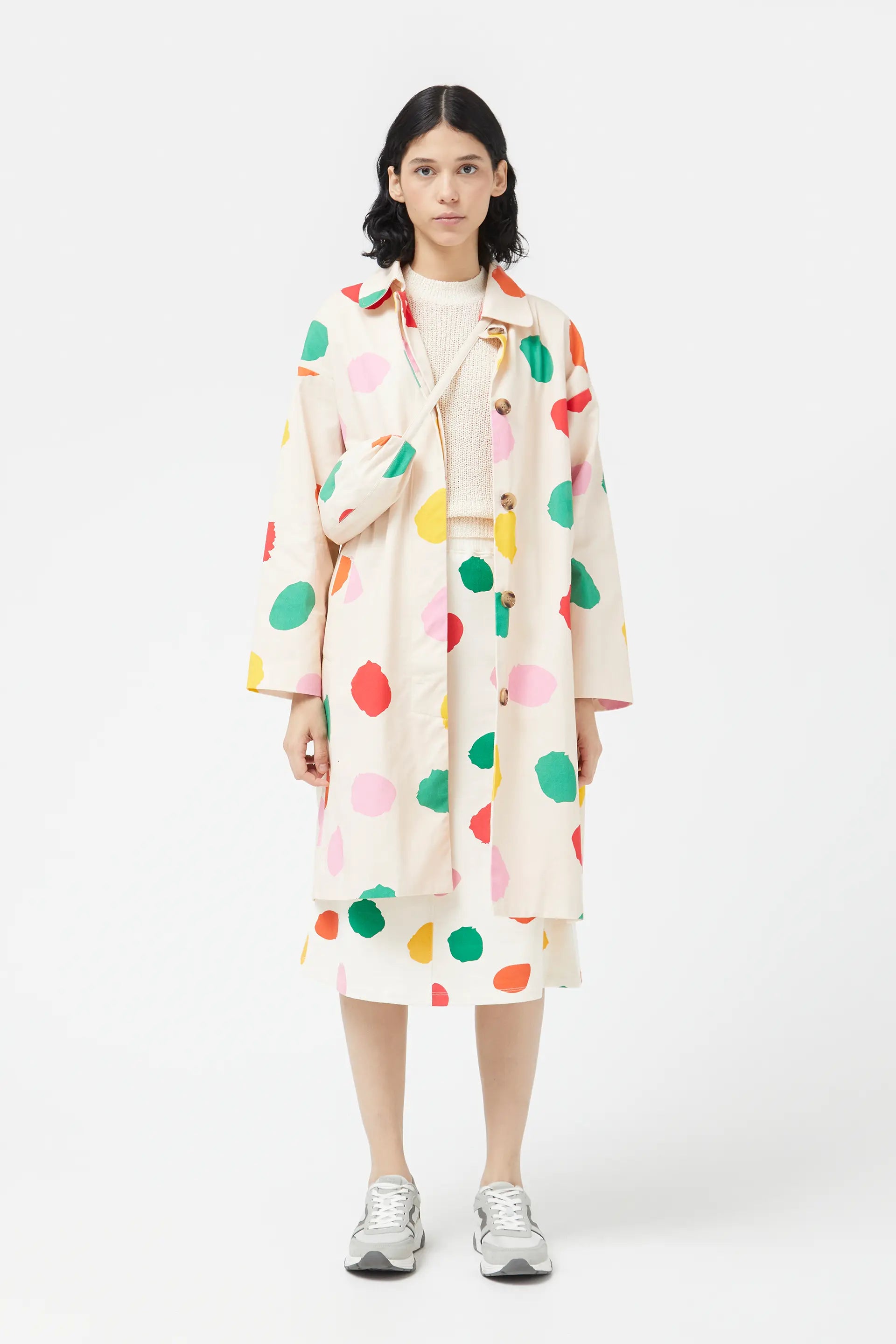 Macula polka dot midi trench coat - Compañía Fantástica