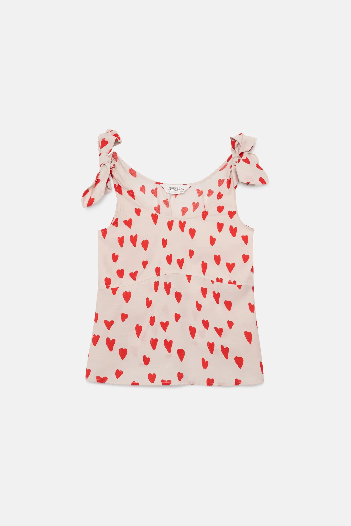 Heart bow strapless top