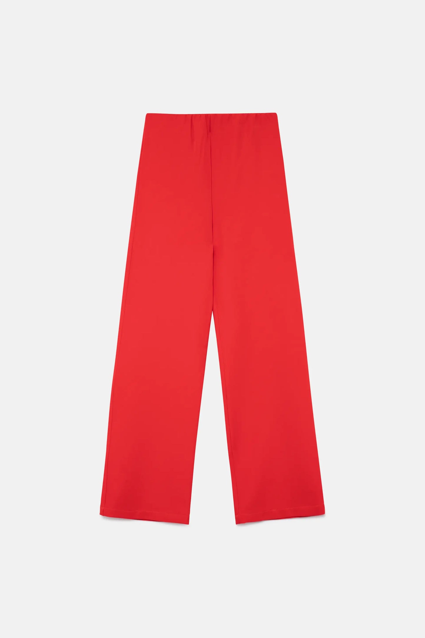 Pantaloni dritti in neoprene rosso