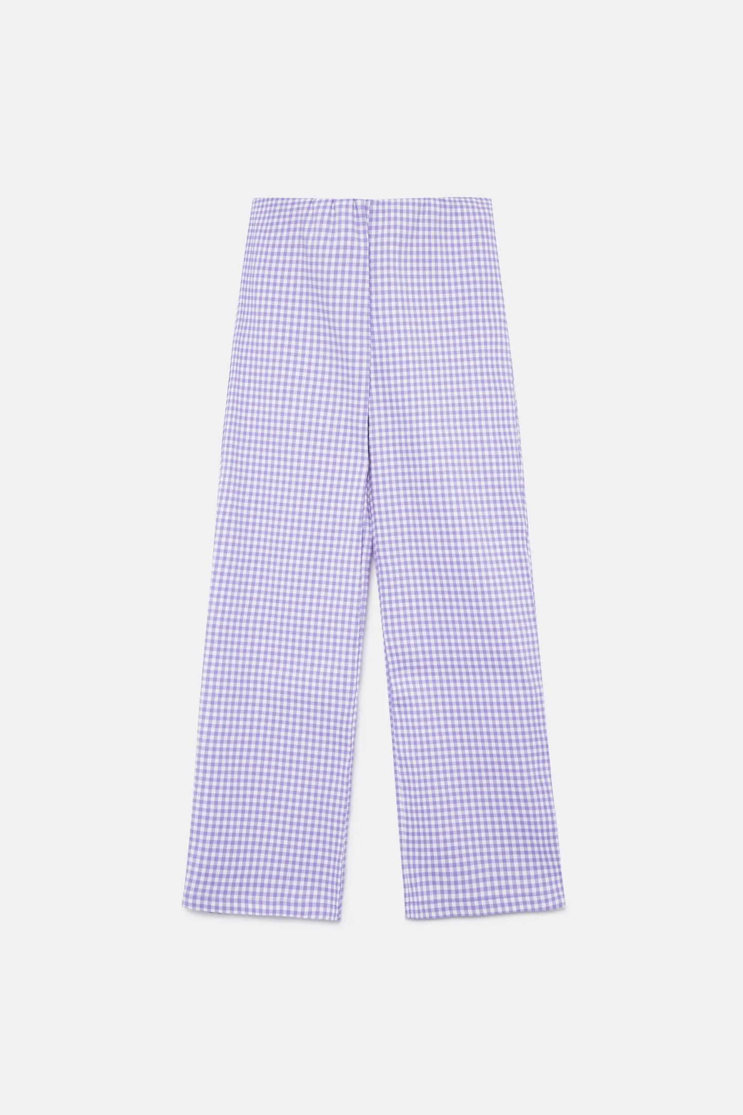 Straight lilac gingham check pants
