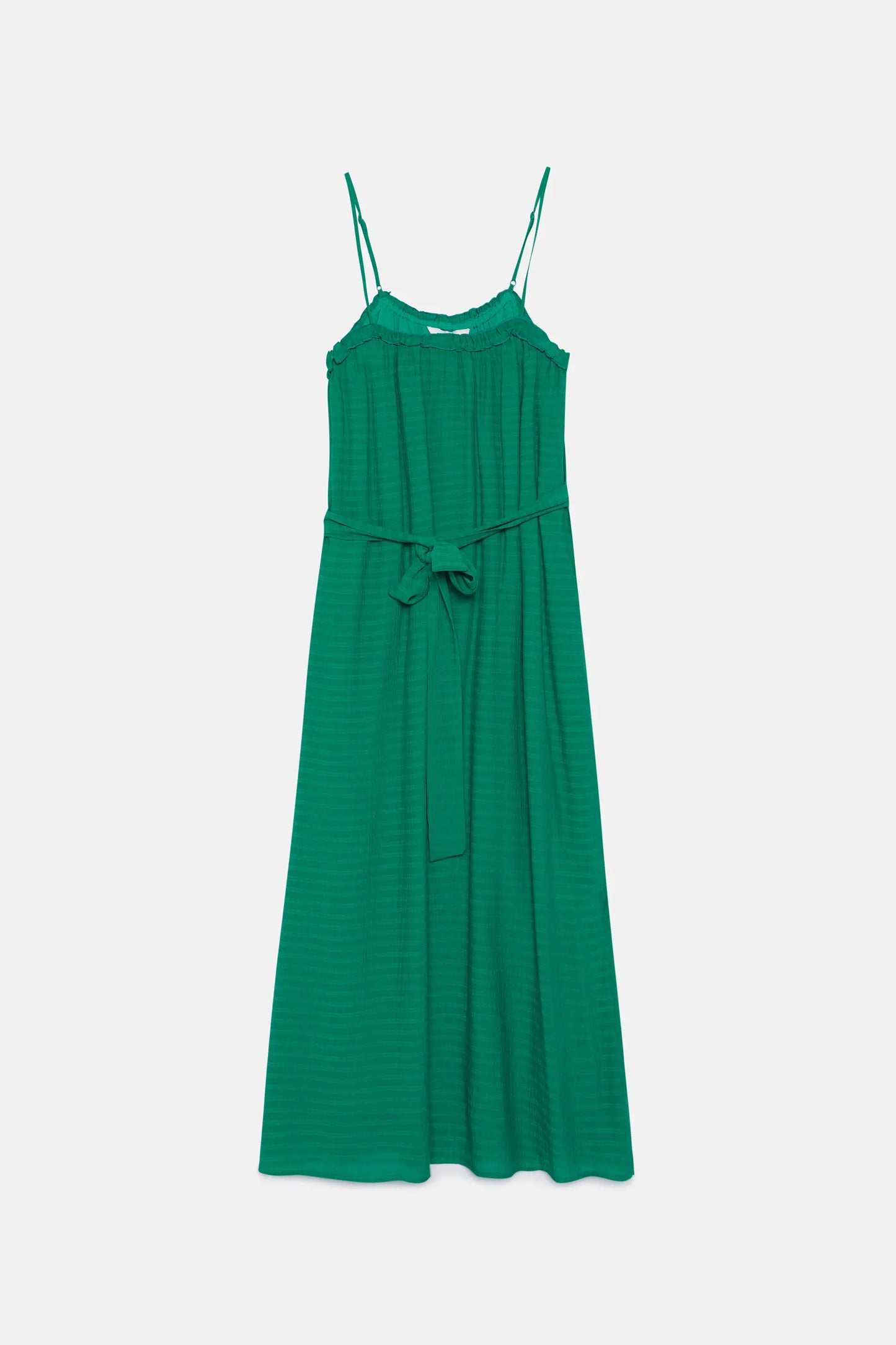 Long green strap dress