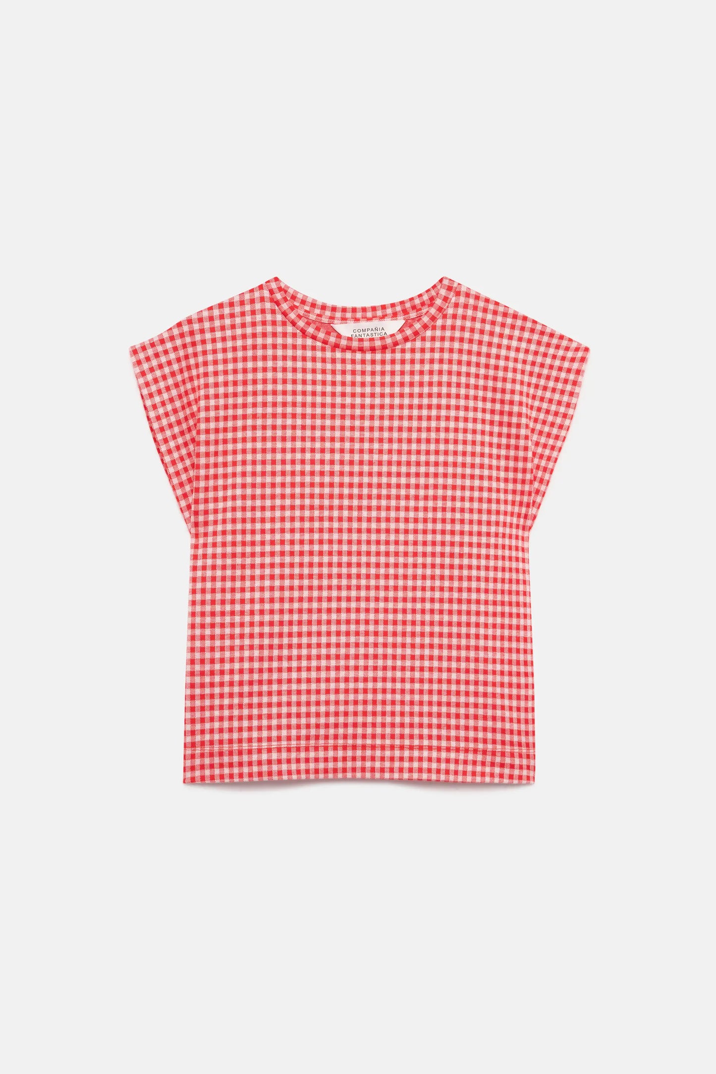 Red gingham sleeveless top