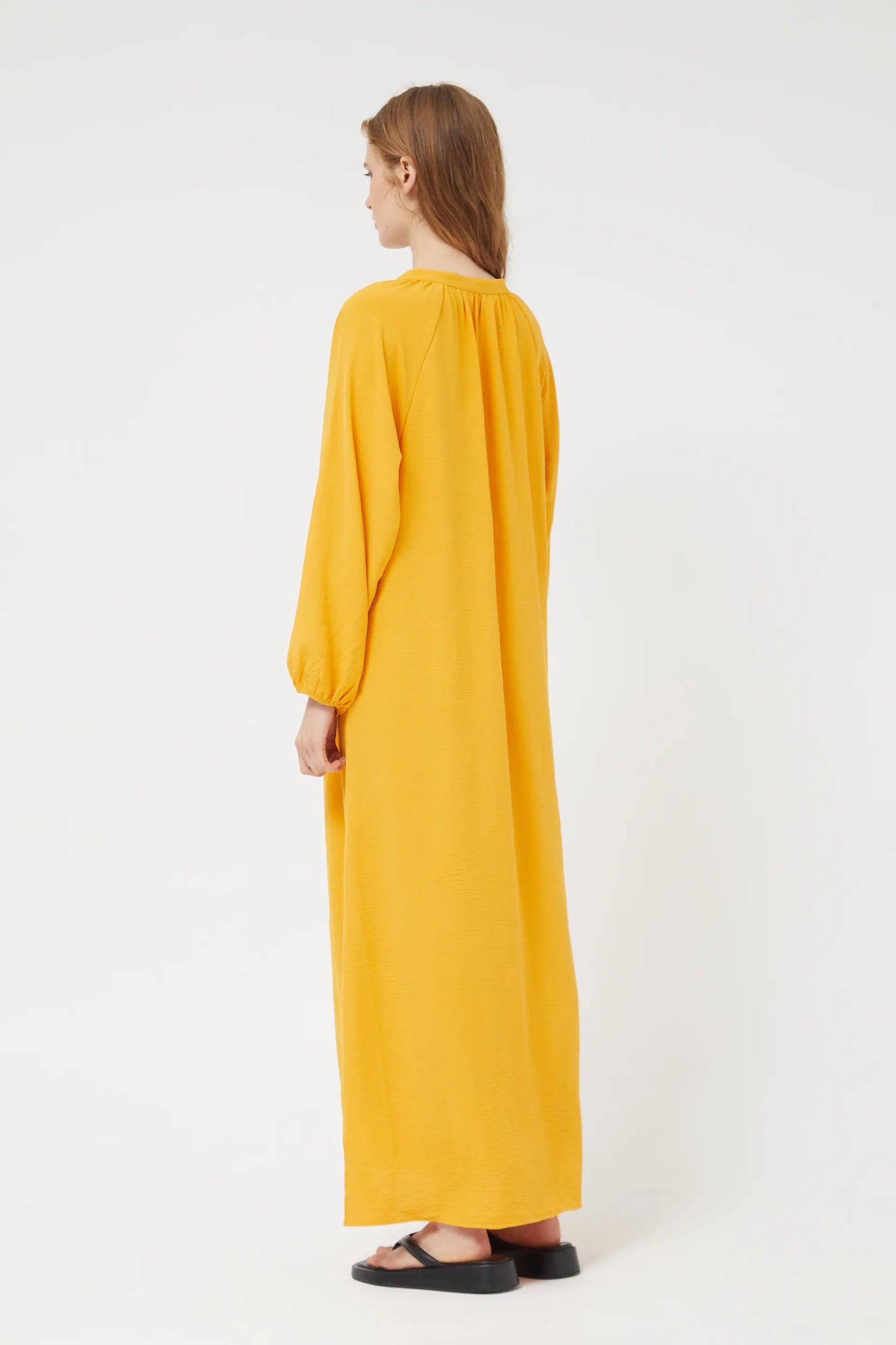 Long yellow tunic dress