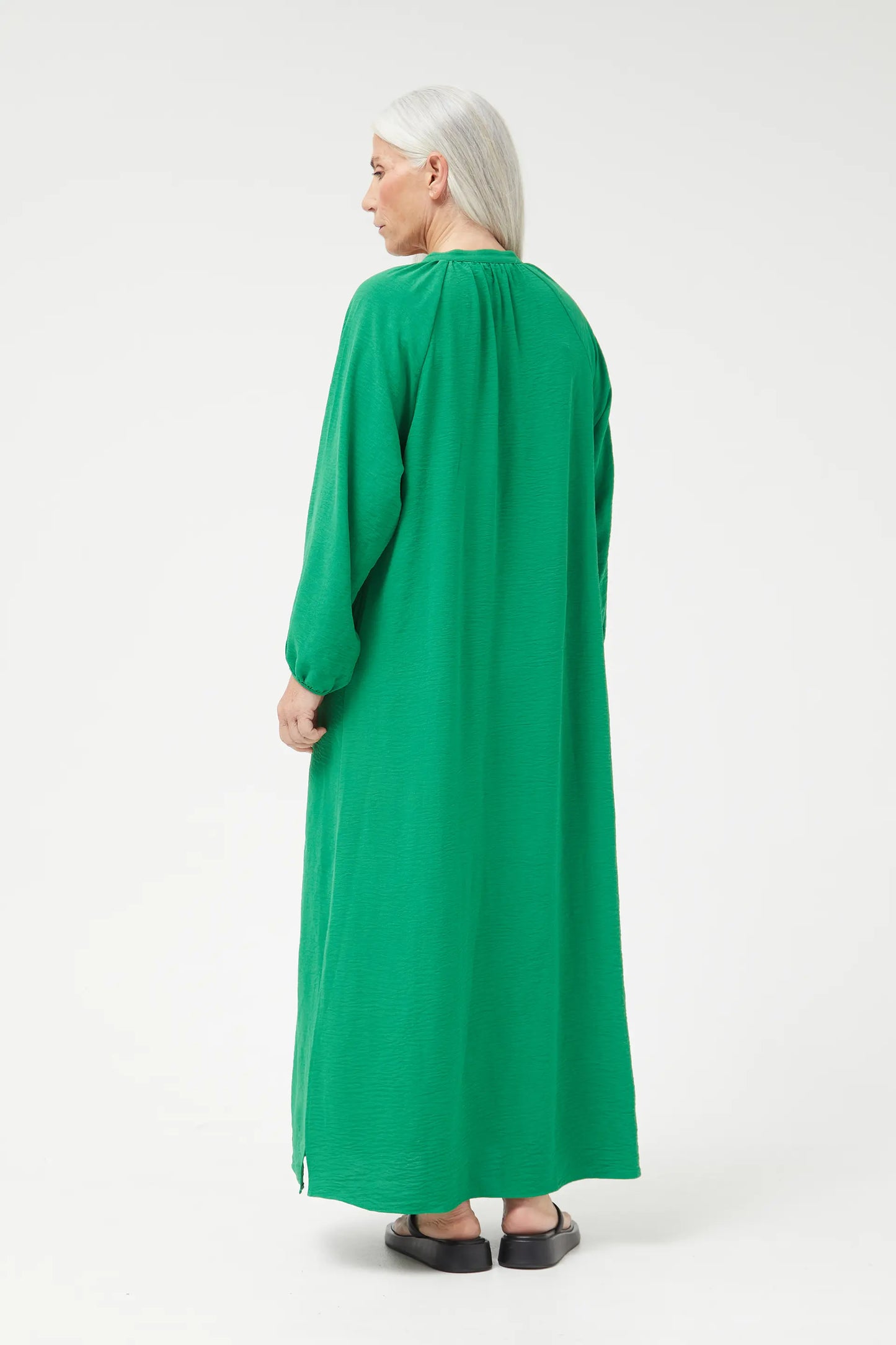 Long green tunic dress