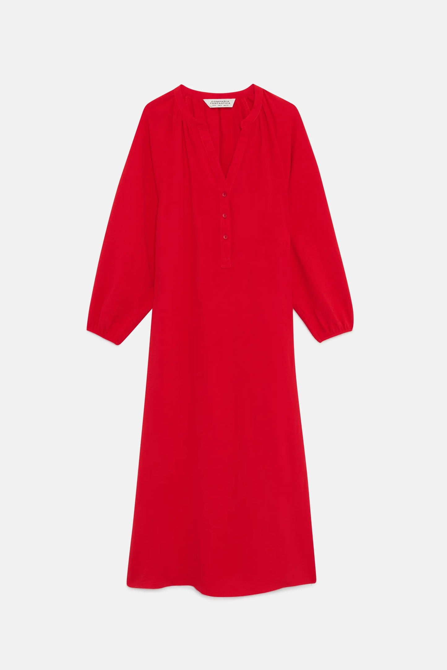 Vestido largo túnica rojo