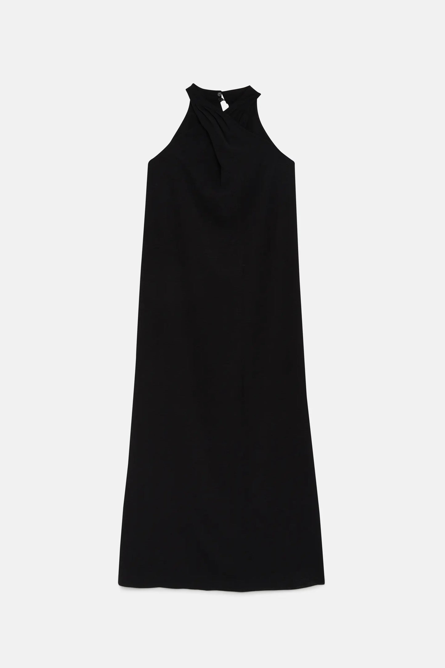 Long black halter neck dress
