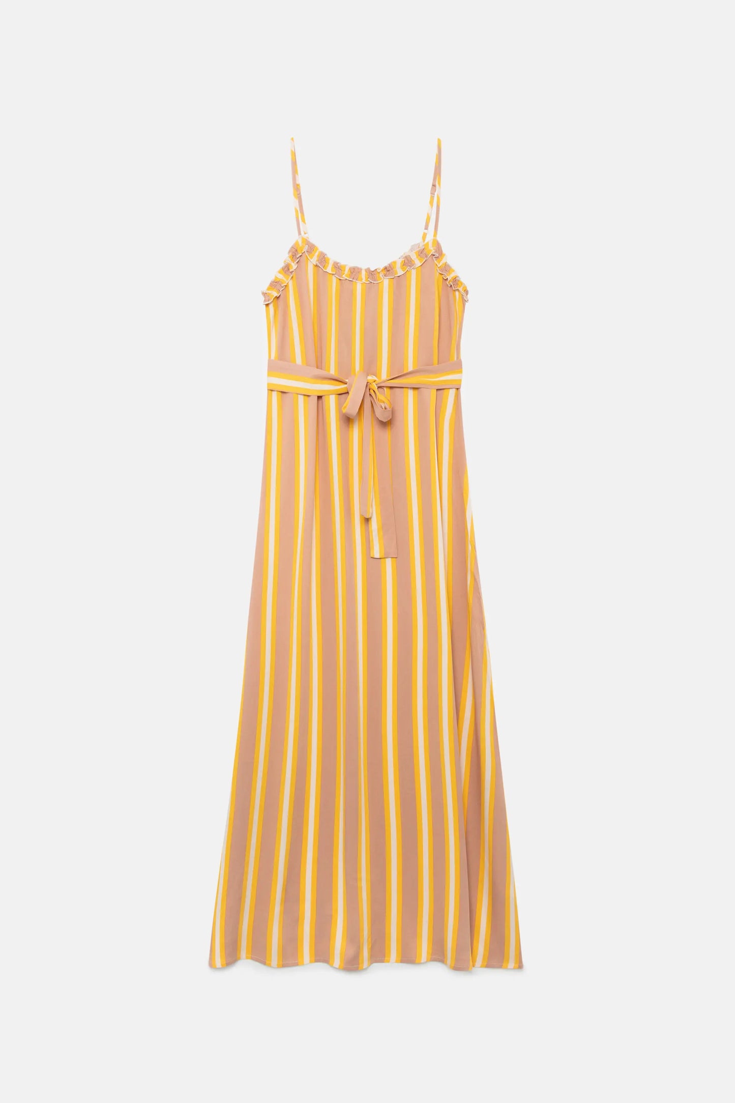 Long yellow striped dress