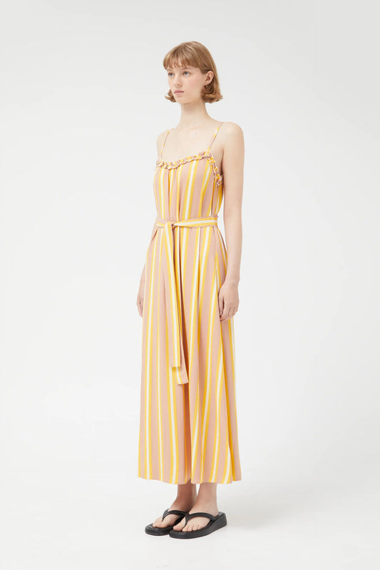 Long yellow striped dress