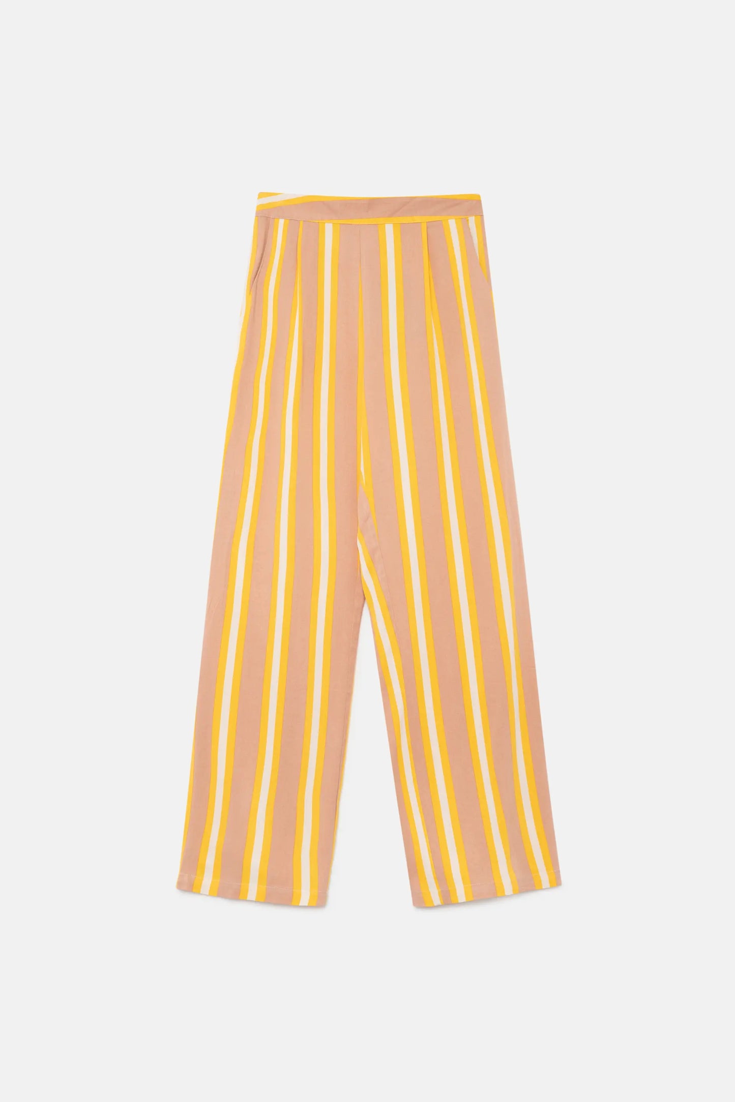 Pantalón recto rayas amarillas