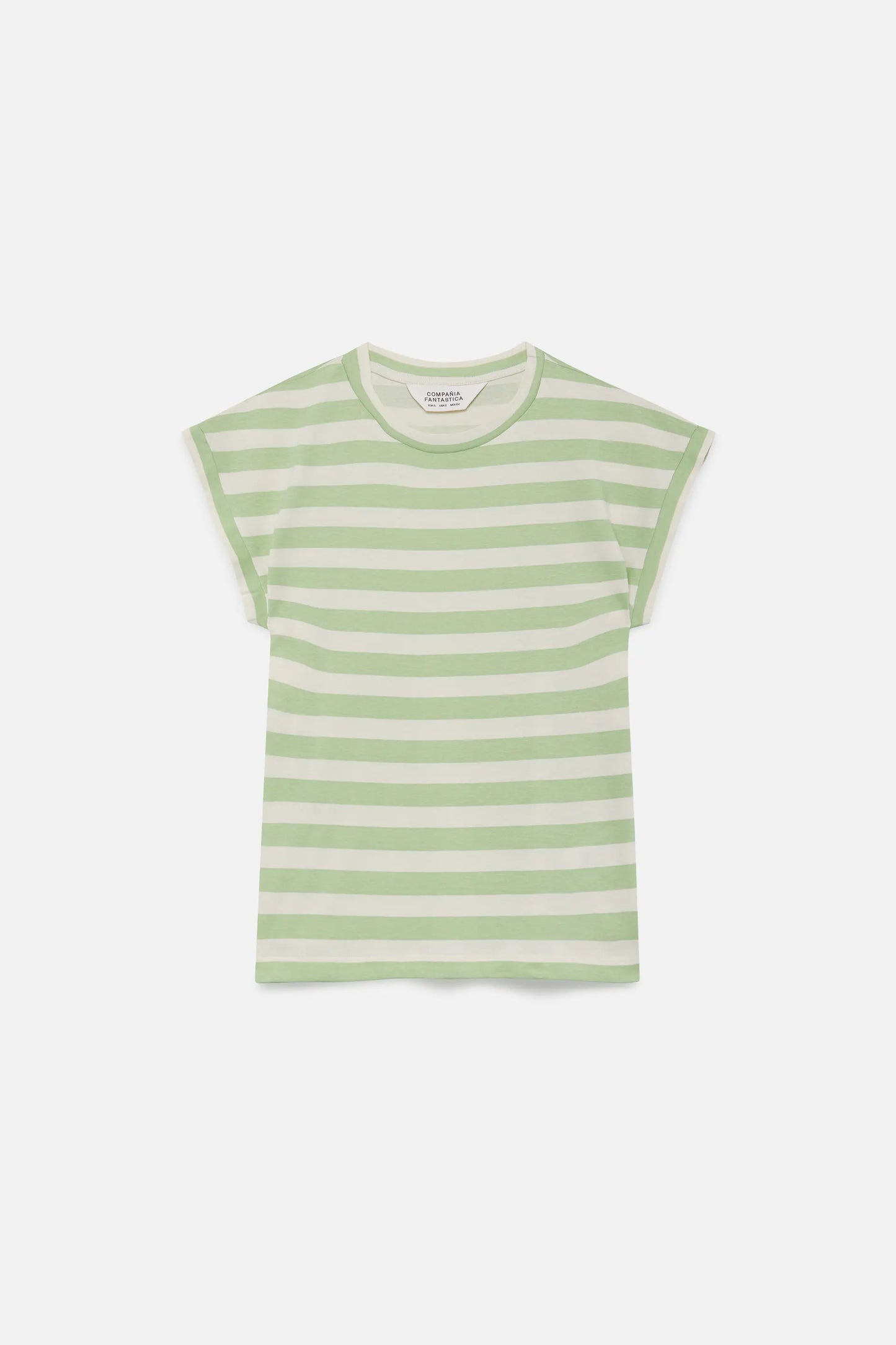 Camiseta manga corta rayas verdes