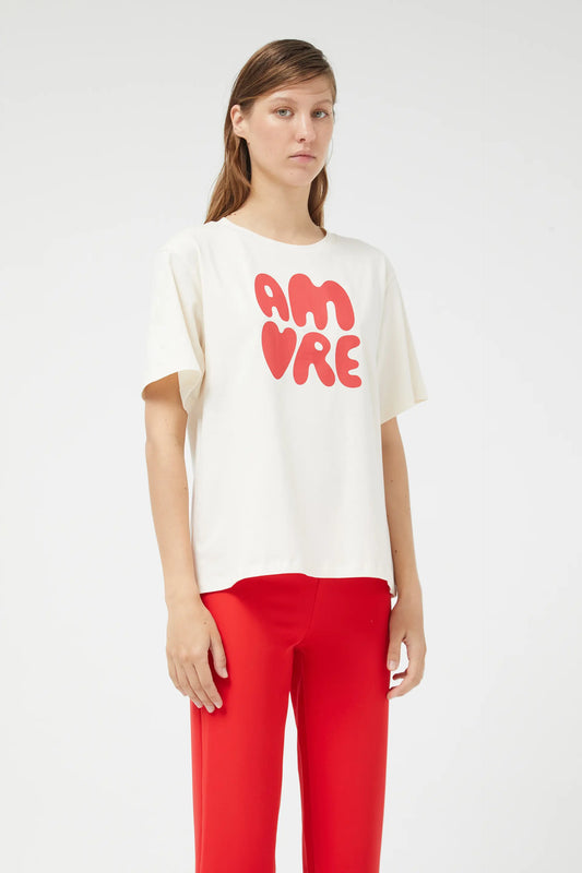 White Amore short sleeve t-shirt