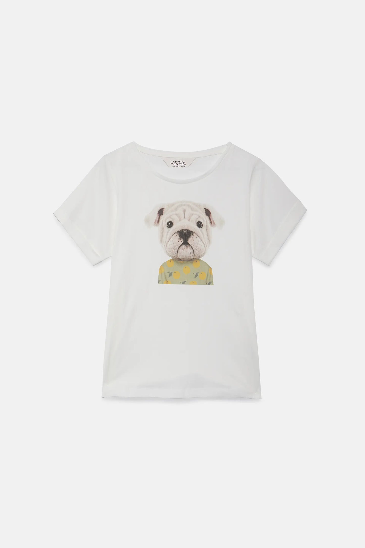 Camiseta print perro blanca