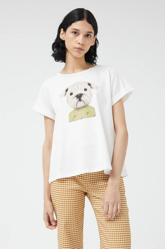 White dog print t-shirt