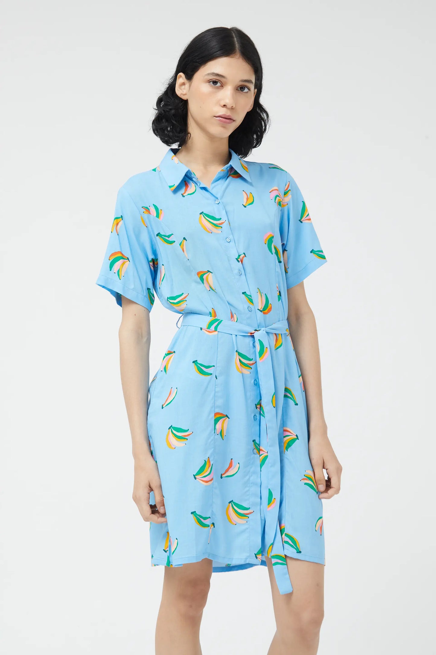 Vestido corto camisero plátanos Musa