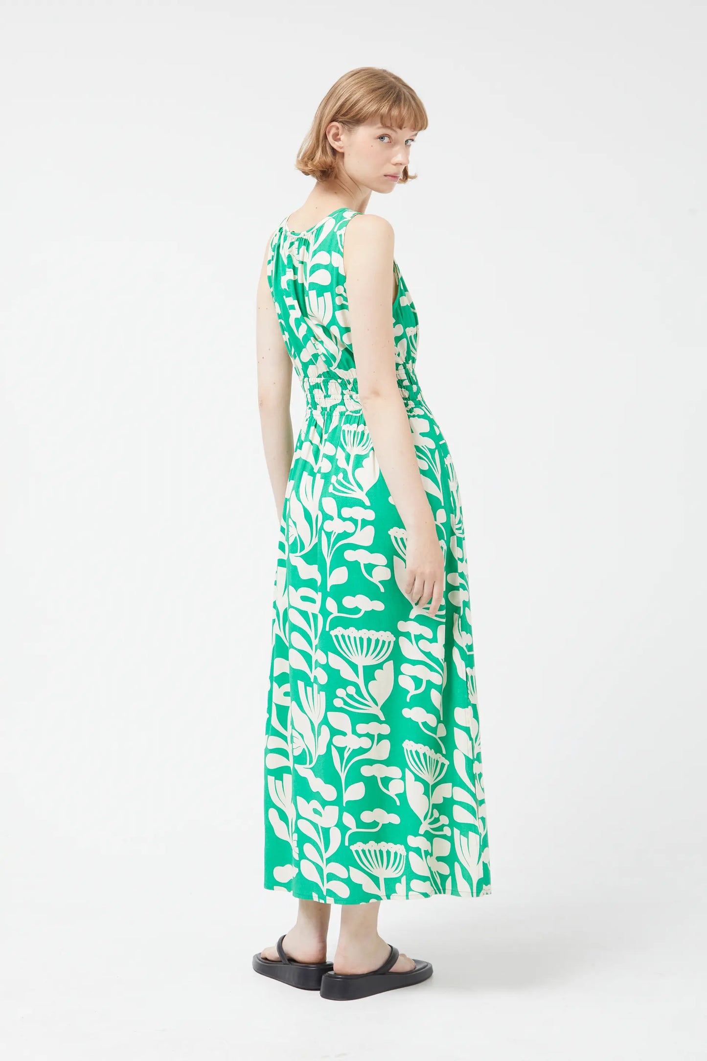 Hortencia floral sleeveless long dress