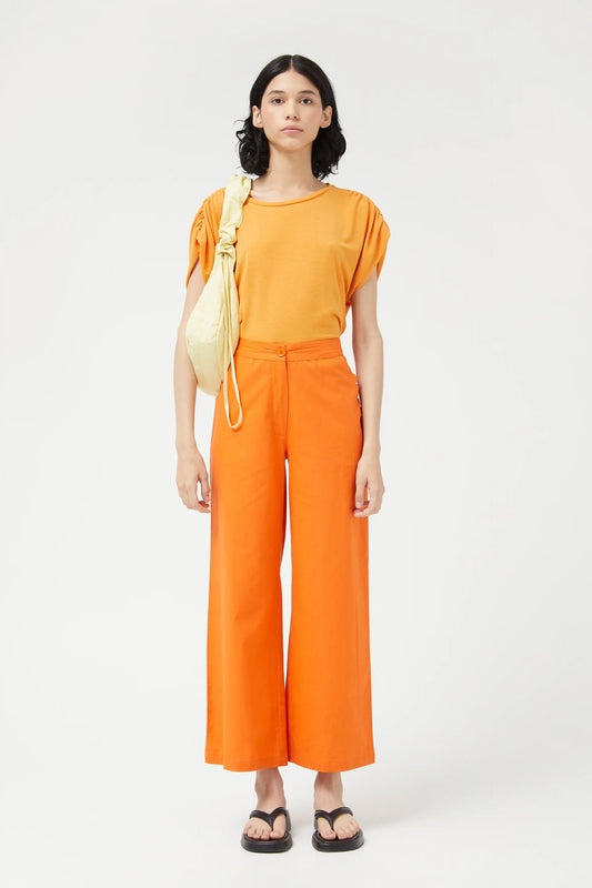Pantalón de traje recto naranja