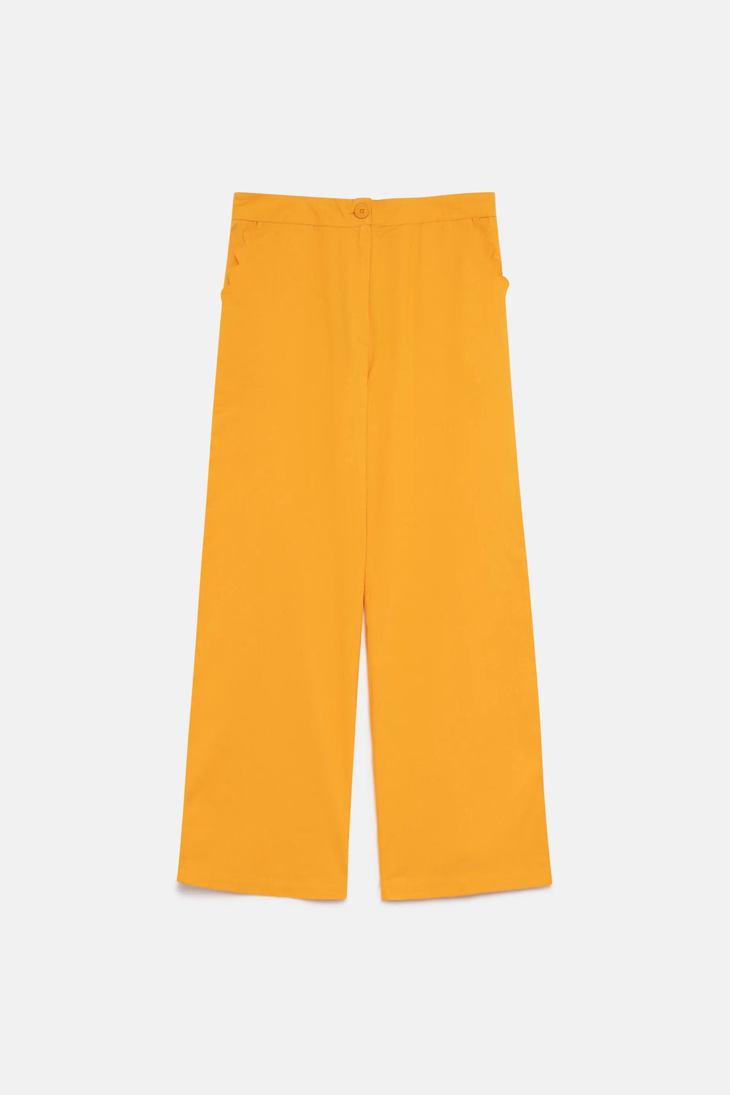 Pantalón de traje recto amarillo