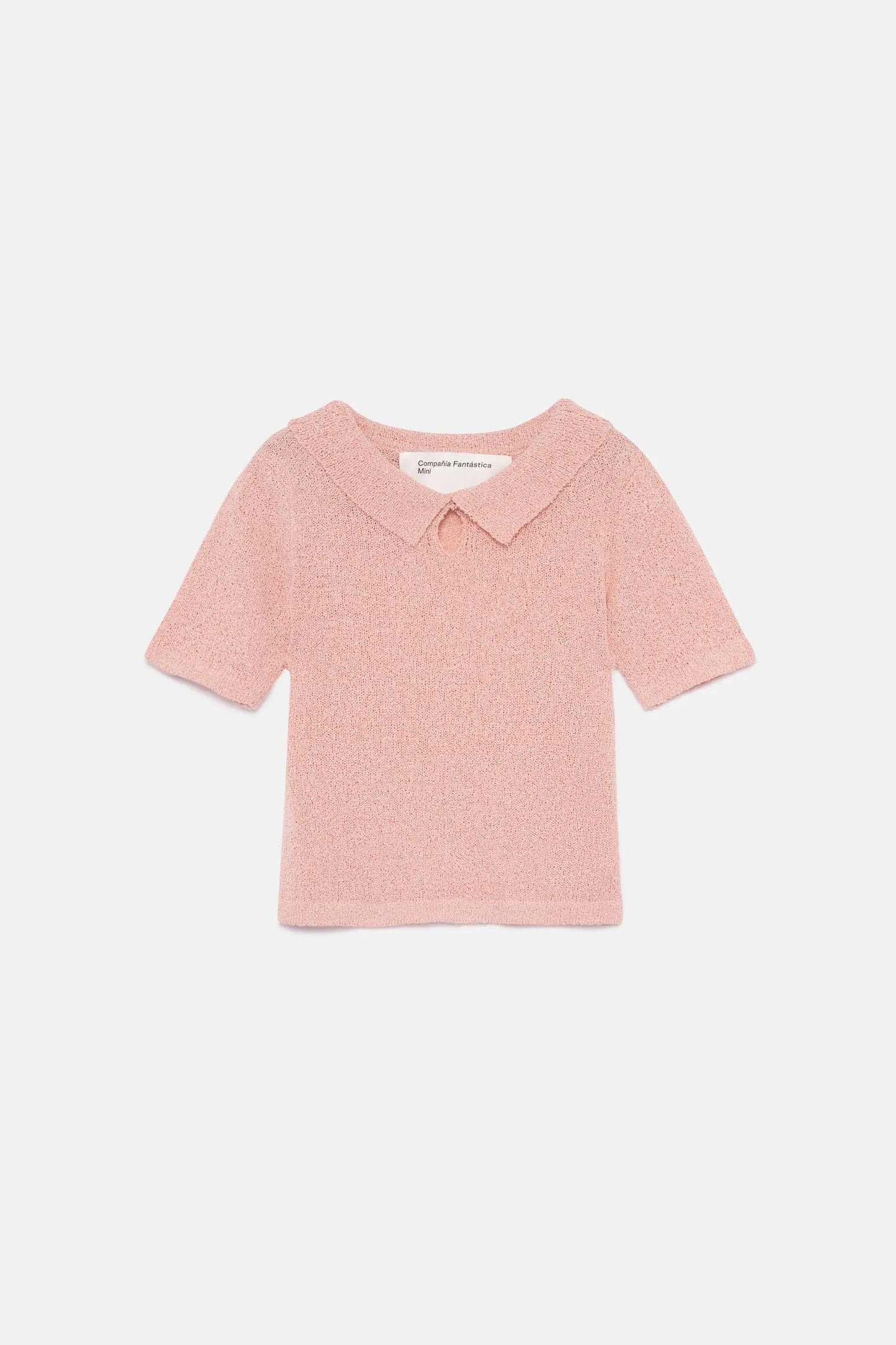 Jersey de niña cuello polo rosa
