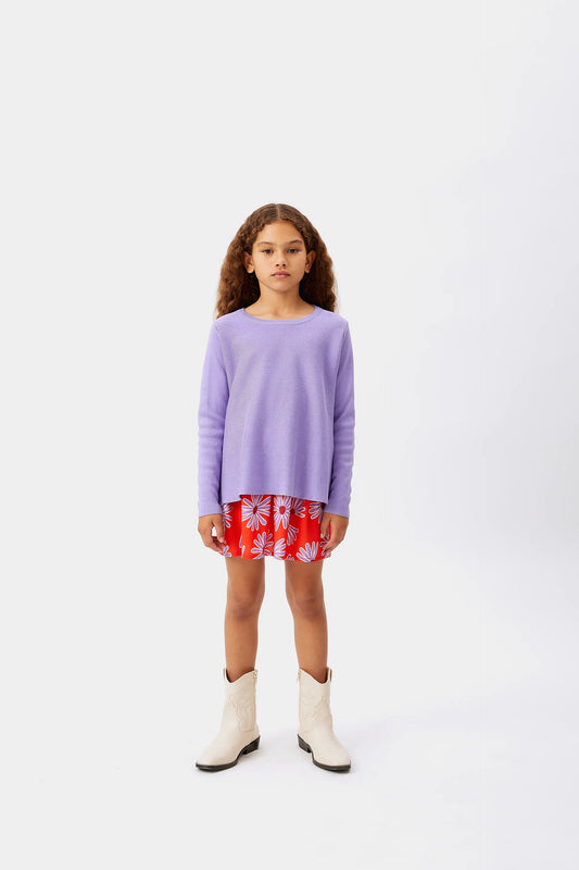 Girl's lilac flared sweater