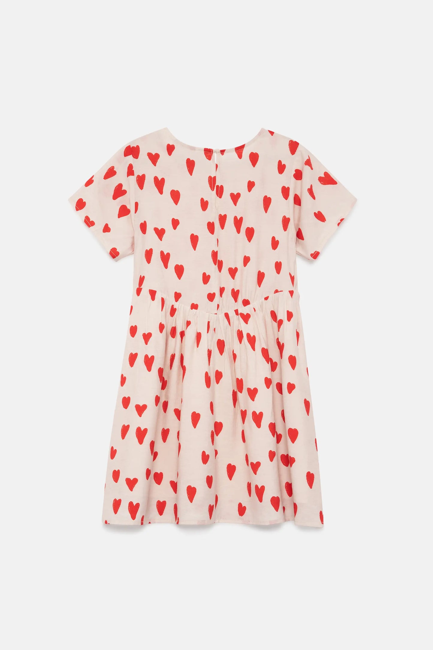 Girl's short dress with heart print