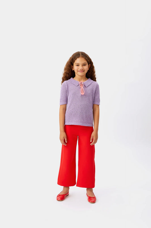 Girl's red straight pants