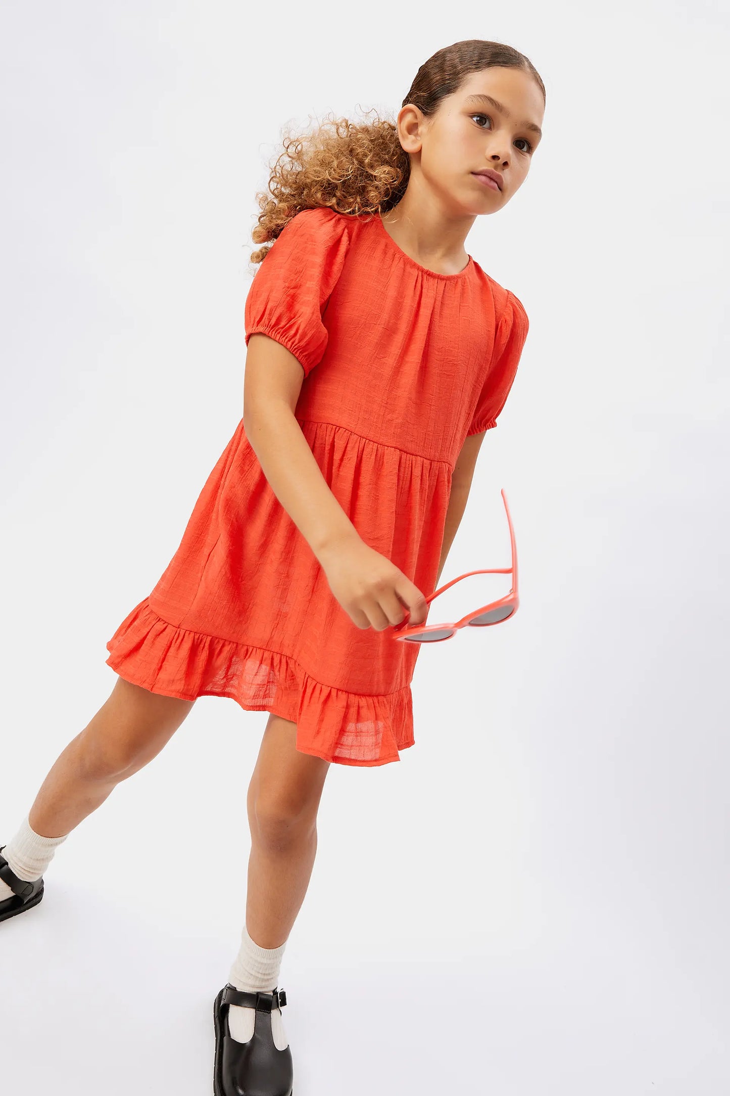 Short orange girl's dress
