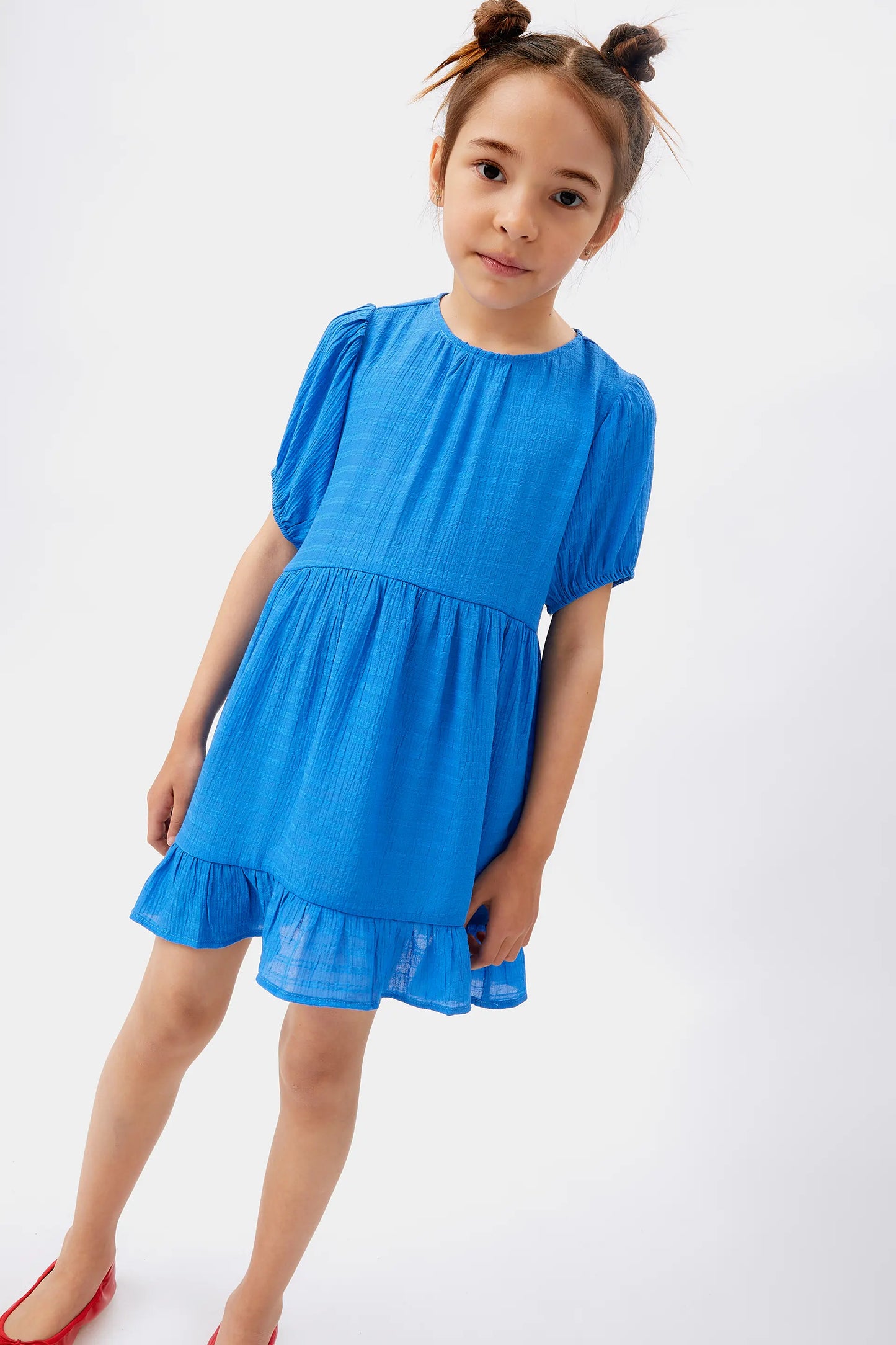Vestido corto de niña azul