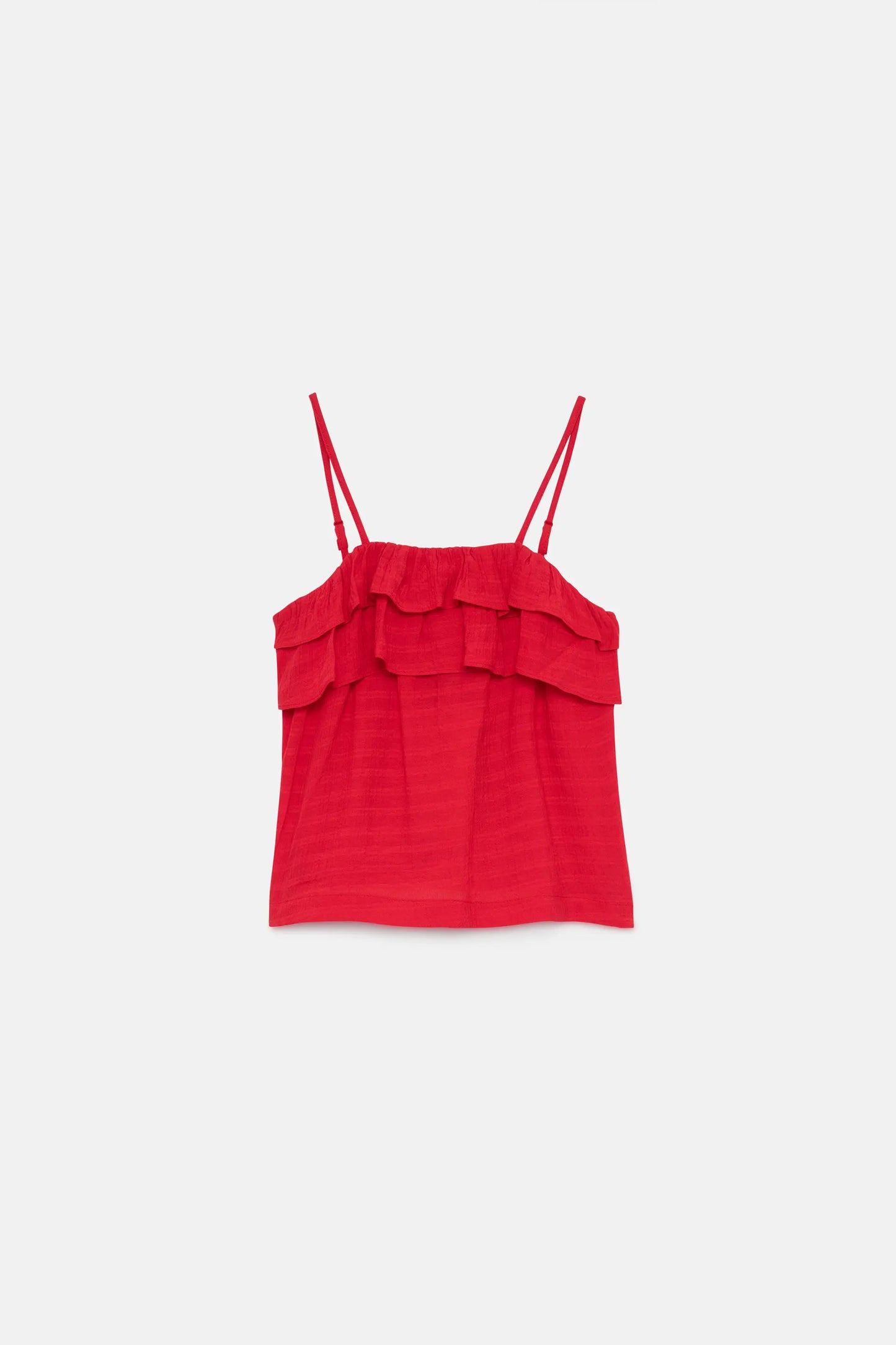 Girl's red strapless top