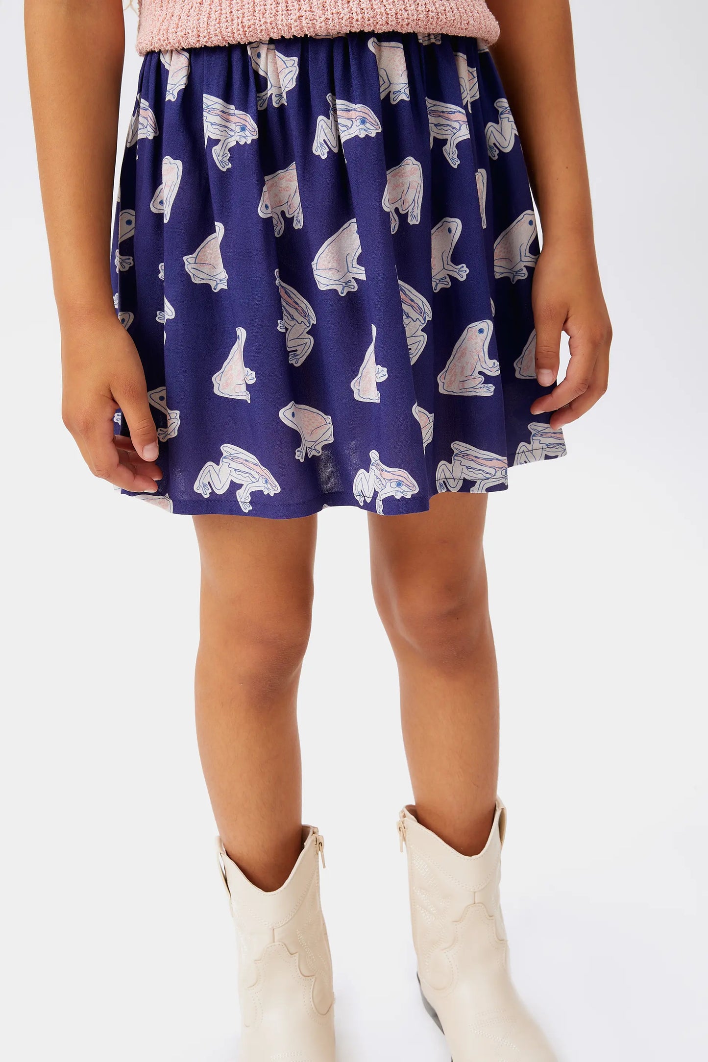 LENZING™ ECOVERO™ viscose girl's short skirt with frogs