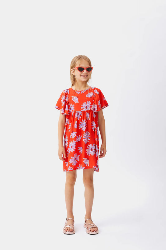 Vestido corto de niña viscosa LENZING™ ECOVERO™ floral Bellis